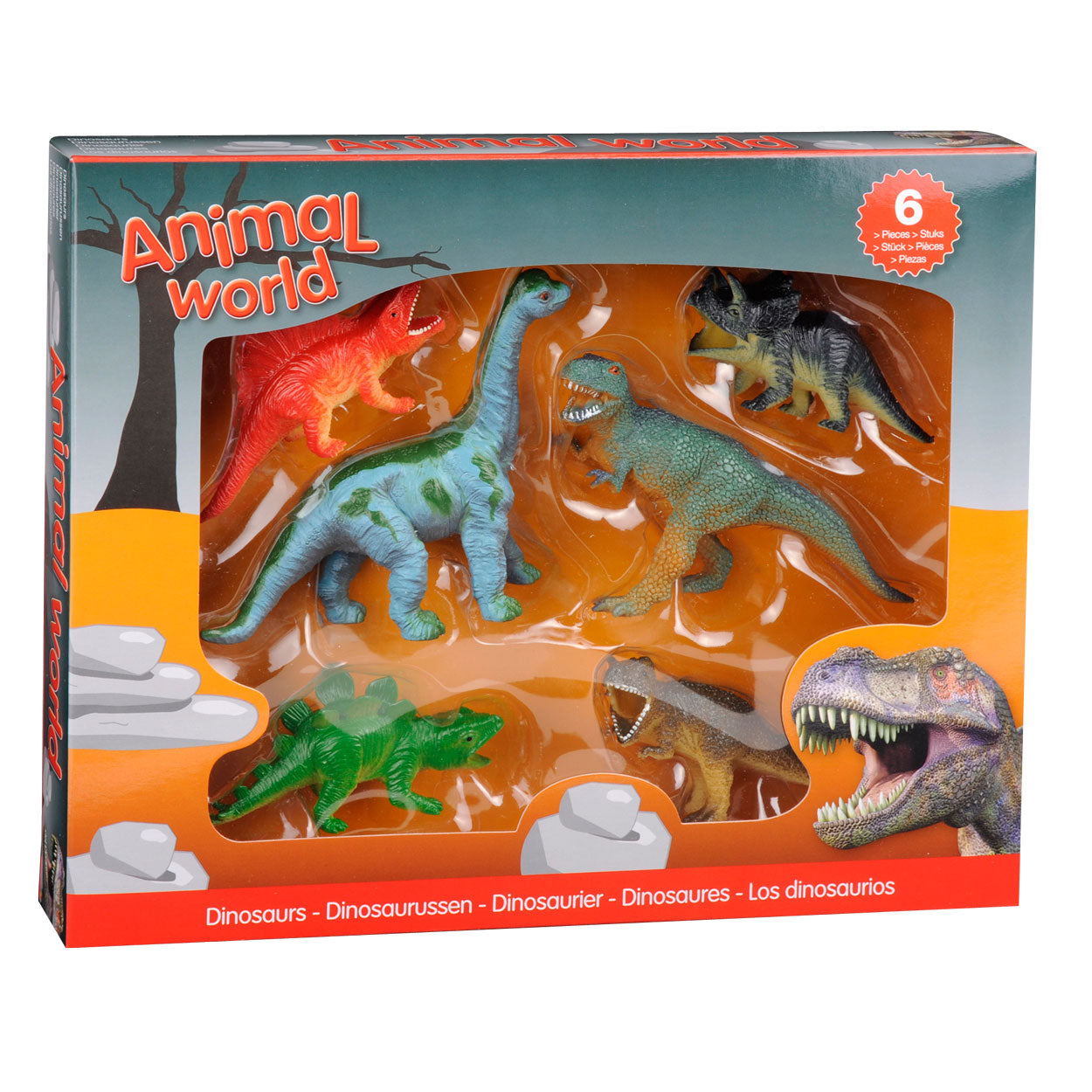 JOHNTOY Dinosaurs Giftbox, 6st.