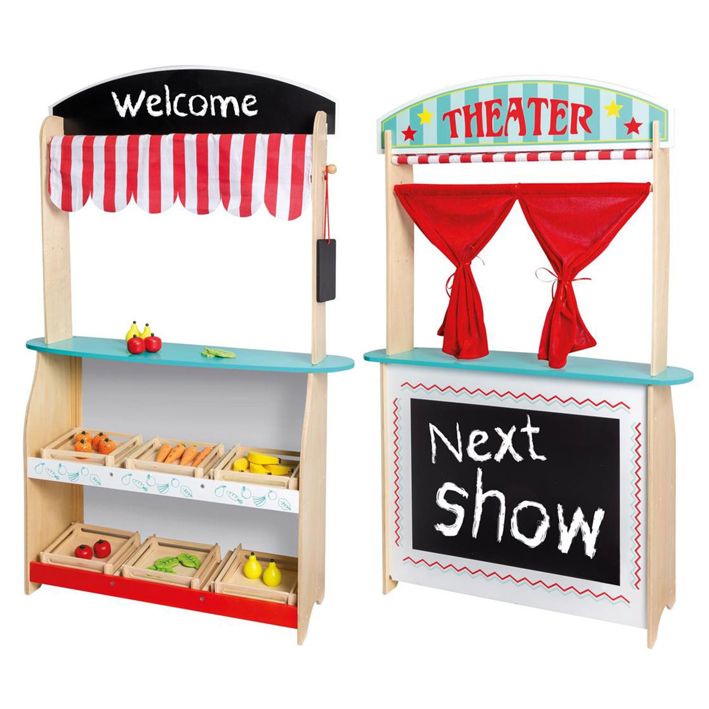 Jouéco joueco theater en winkel met accessoires, 2in1