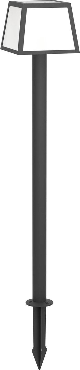Lampada solare Eglo altilia - lampada da terra per esterni - energia solare - LED - 106 cm - bianco e nero