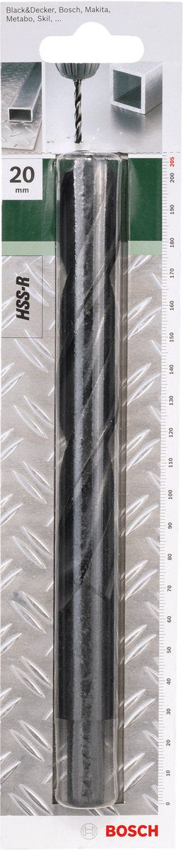 Trapano per metallo Bosch hss-r - din 338 - 20 x 140 x 205 mm