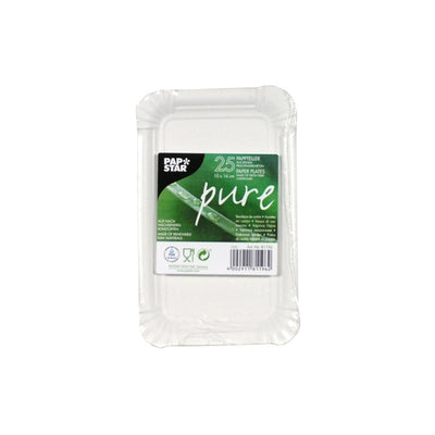 Piatto Papstar cartone bianco 10x16 cm 25 pz