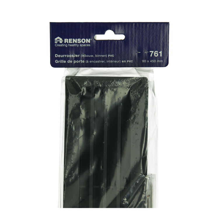 Renson 1069741 - rejilla de puerta PVC 761 450x90 negro | 2 piezas