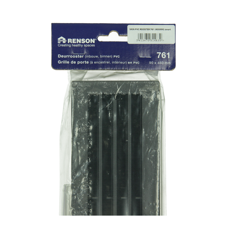 Renson 1069741 - rejilla de puerta PVC 761 450x90 negro | 2 piezas