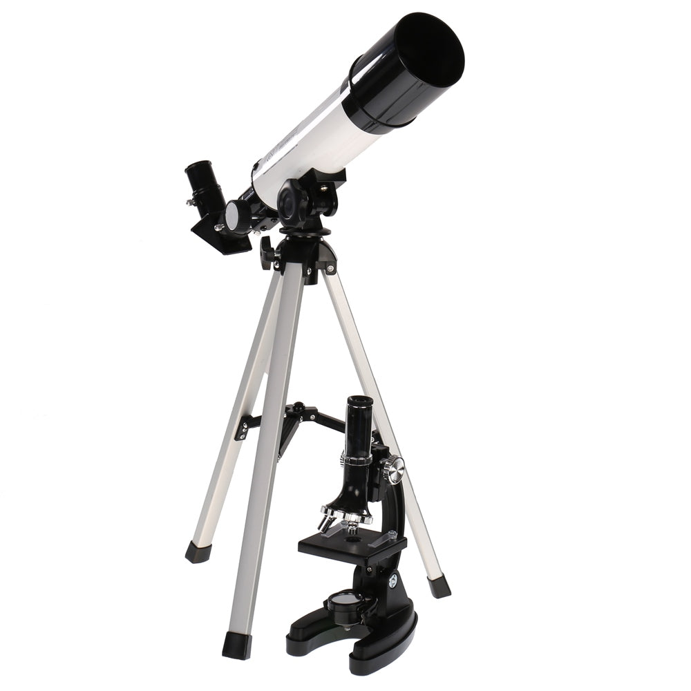 Telescopio de juego de microscopio para principiantes byómicos en la maleta