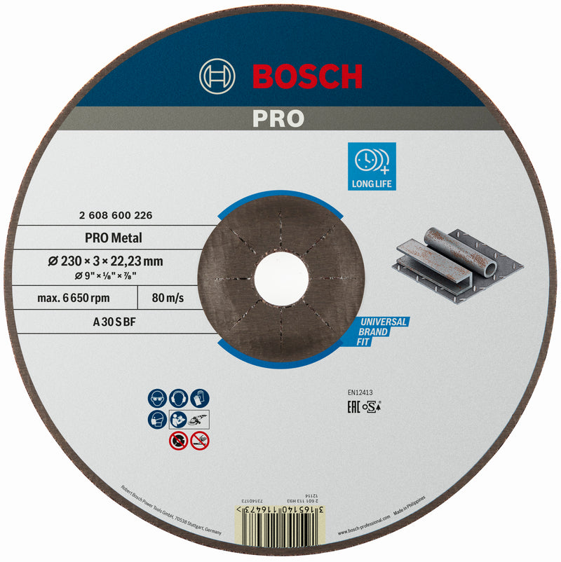 Rueda de molienda Bosch doblada 230 mm