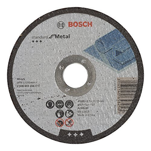 Accesorios Bosch disco de corte recto estándar para metal a 30 s bf, 125 mm, 22,23 mm, 2,5 mm 1 pieza - 2608603166