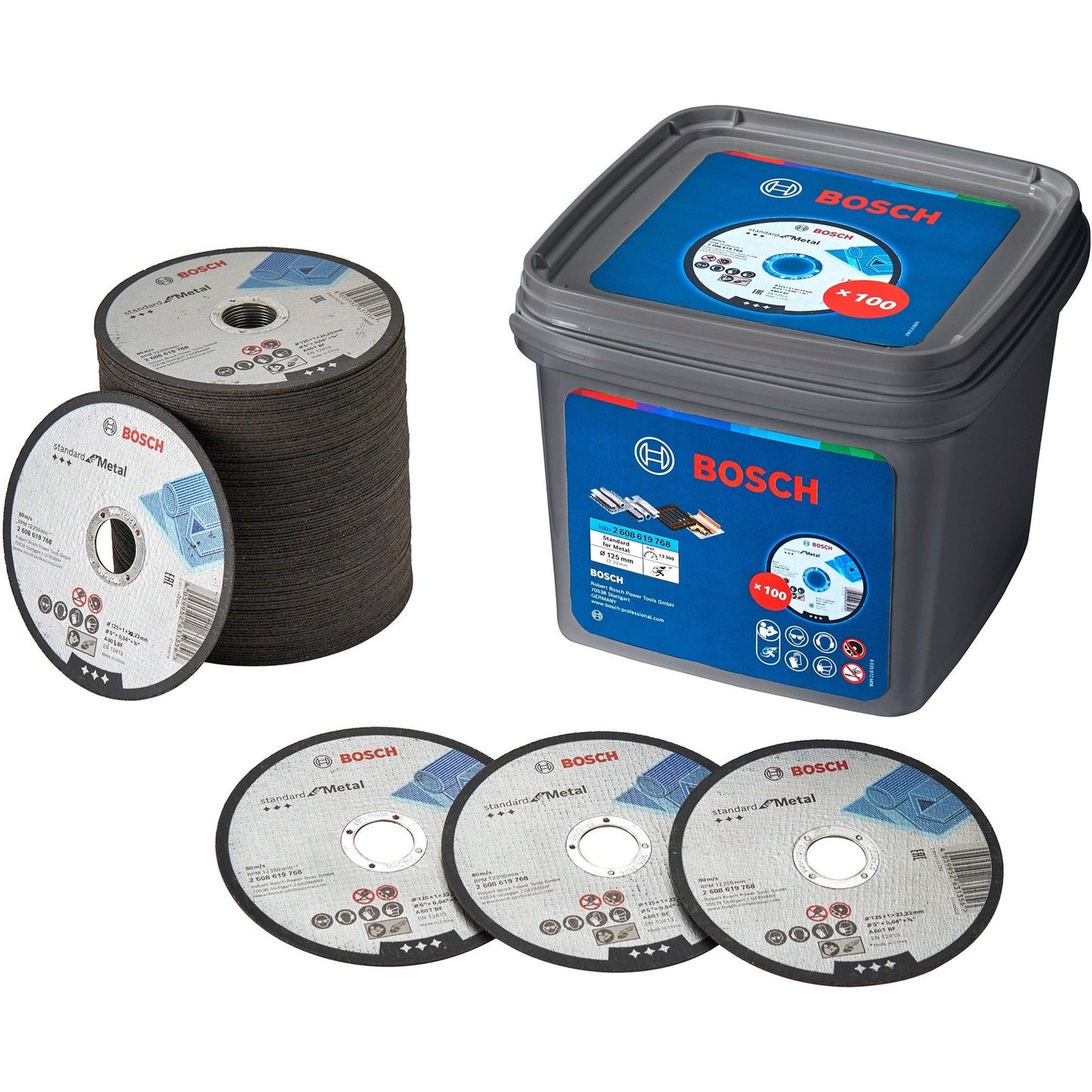 Accesorios Bosch 100x disco de corte estándar de metal 125x1x22,23 en cubo - 061599765g
