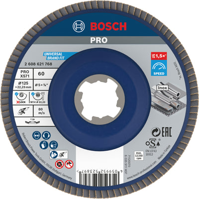 Bosch accessoires x-lock lamellenschijf schuin, kunststof ø125mm, g 60, x571, best for metal - 2608621768