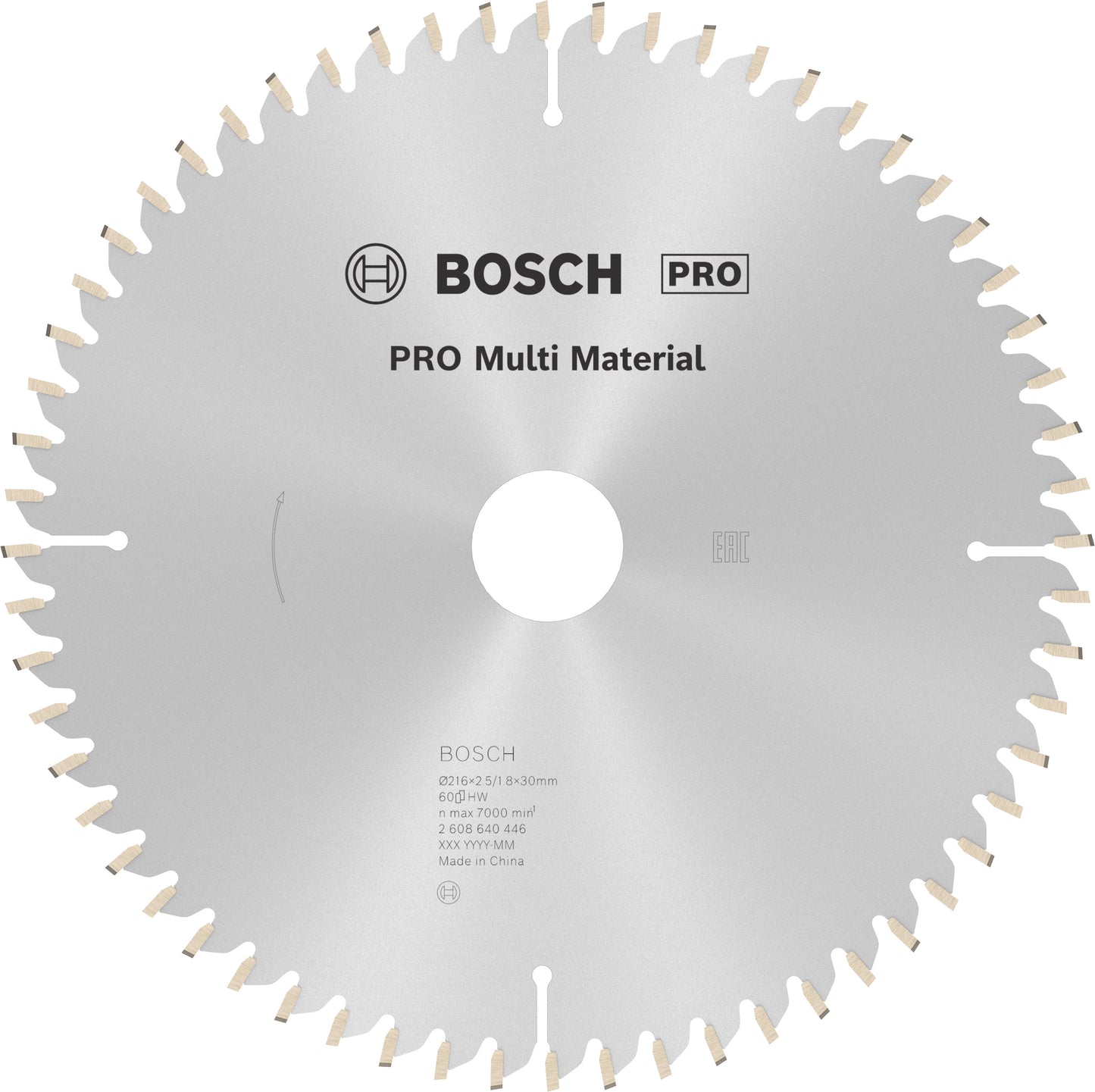 Bosch accessoires cirkelzaagblad multi material 216 x 30 x 2,5 mm, 60 1st - 2608640446