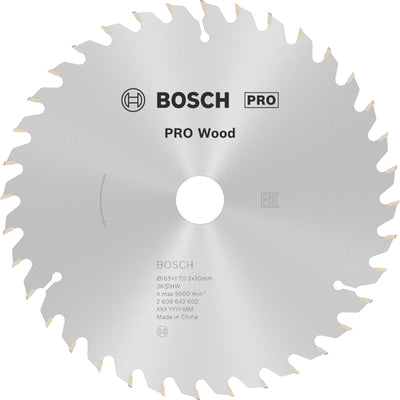 Accesorios Bosch hoja de sierra circular 165x20 16x1,7 mm, 36t - 2608642602