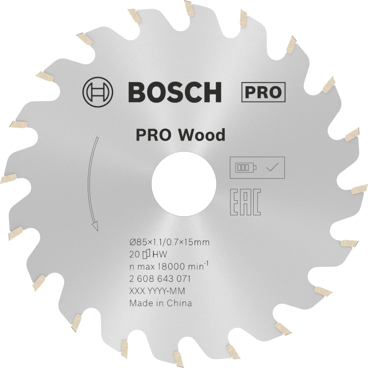 Accessori Bosch lama per sega circolare standard per legno 85mm | per gks 10.8 - 2608643071