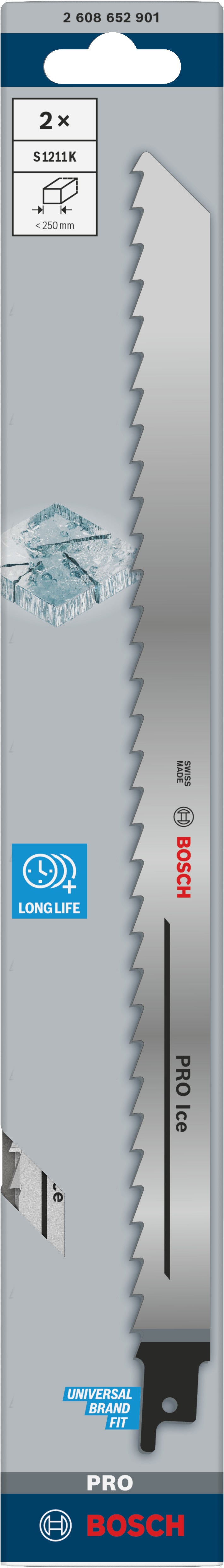 Accesorios Bosch hoja de sierra pro ice s1211k | 1 |25 x 19 x 300 mm | 2 piezas - 2608652901
