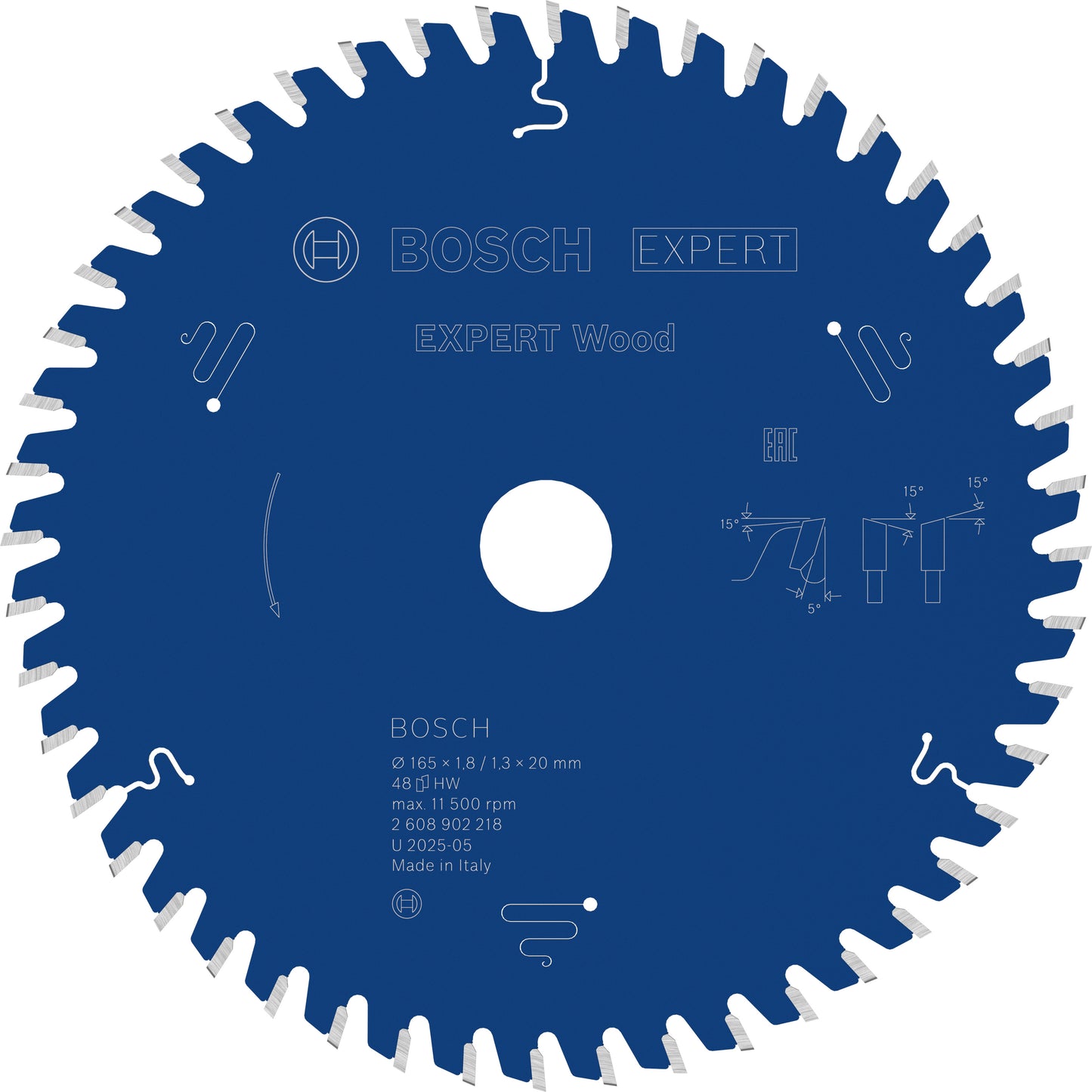 Hoja de sierra circular para madera Bosch Accessories Expert | 165 x 1,8 1,3 x 20 mm | t48 - 2608902218