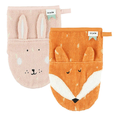 Trixie washandjes - mrs rabbit en mr. fox, 2st.