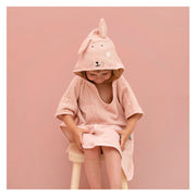 Trixie poncho - mrs. rabbit - 100% biologisch katoen - badcape kind met capuchon - met leuke details - afbeelding 4