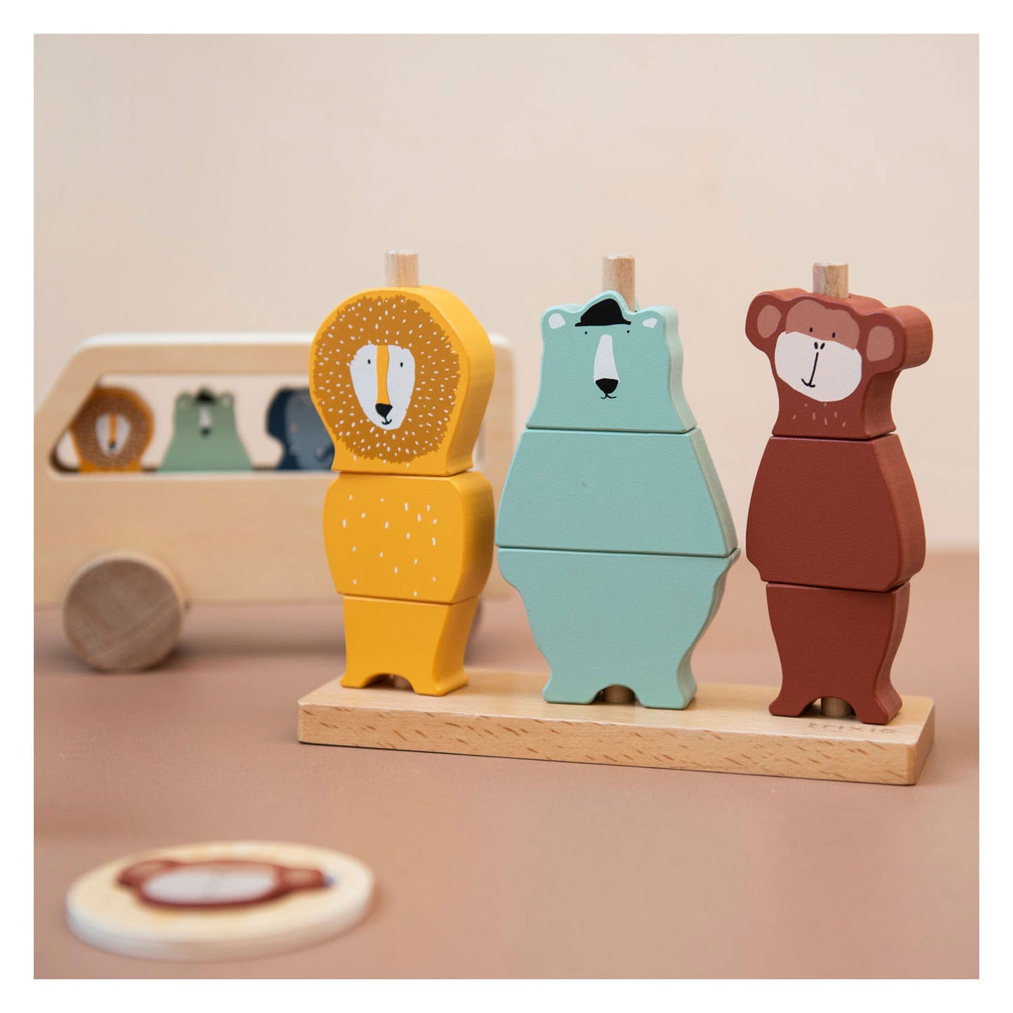 Trixie Wooden Stack de animales de rompecabezas