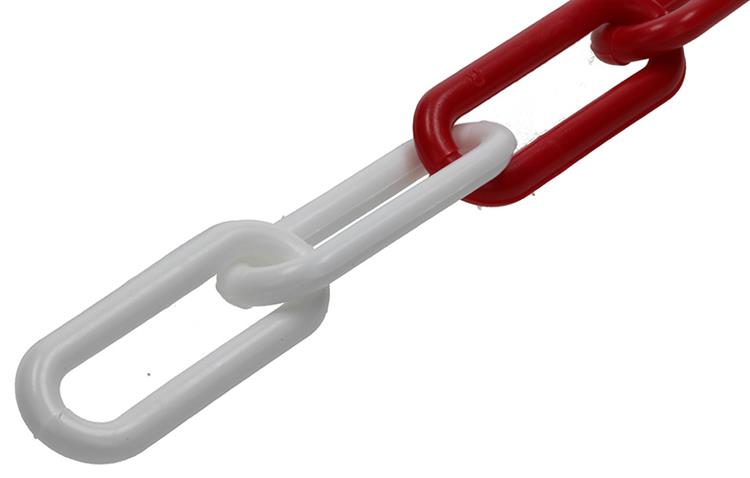 Mack 1005291 - catena in plastica rosso bianco ø 6mm l 40mm 2m | 5 pezzi