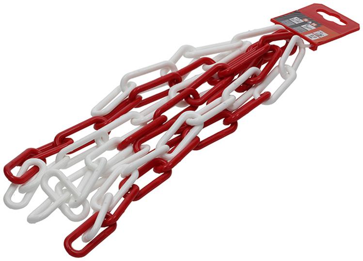 Mack 1005291 - catena in plastica rosso bianco ø 6mm l 40mm 2m | 5 pezzi