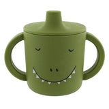 Trixie tuitbeker - mr. dino - drinkbeker voor baby - antilek beker - voor baby's vanaf 4 maanden - van siliconen - geschikt voor de vaatwasser - afbeelding 1