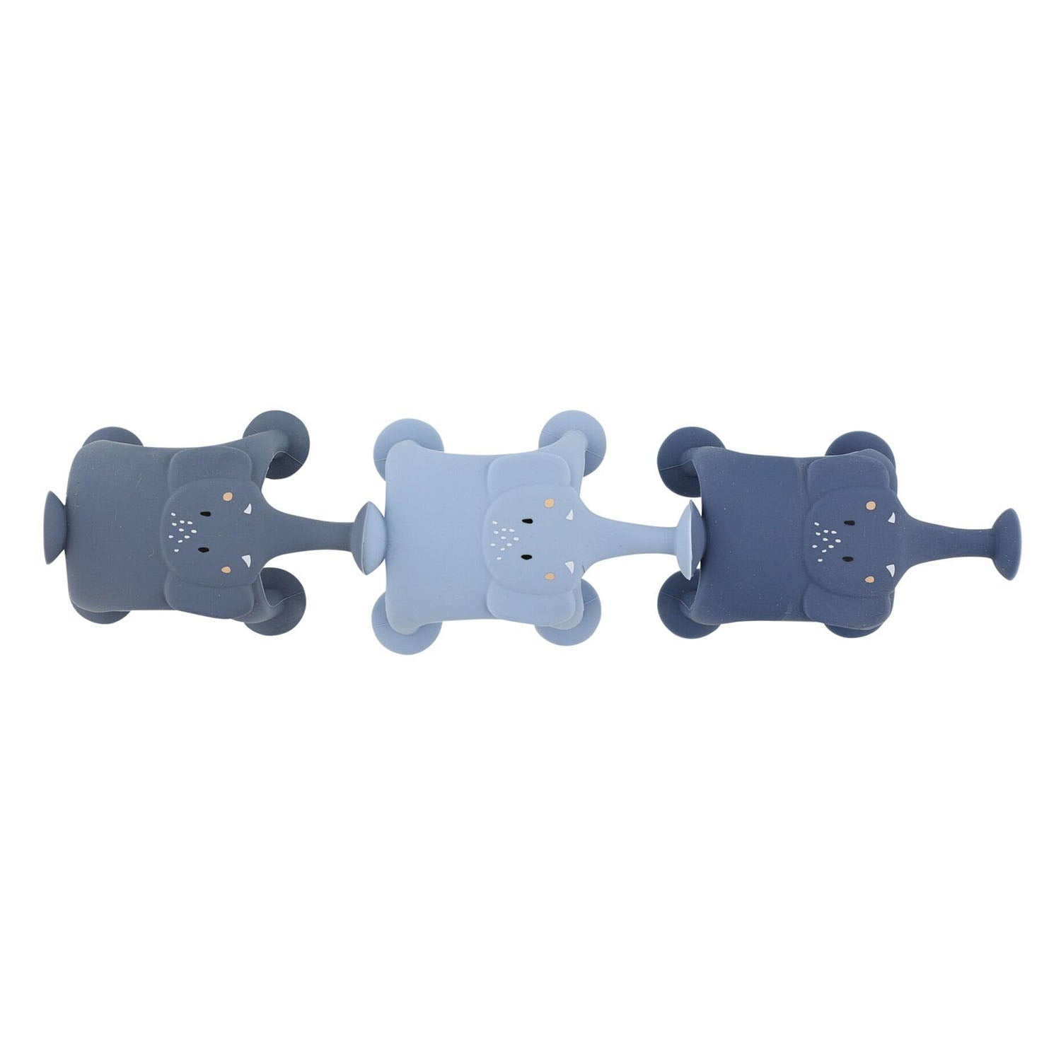 Trixie dierenspel met zuignappen – mrs. elephant – 3-delige badpretset van siliconen - blauw