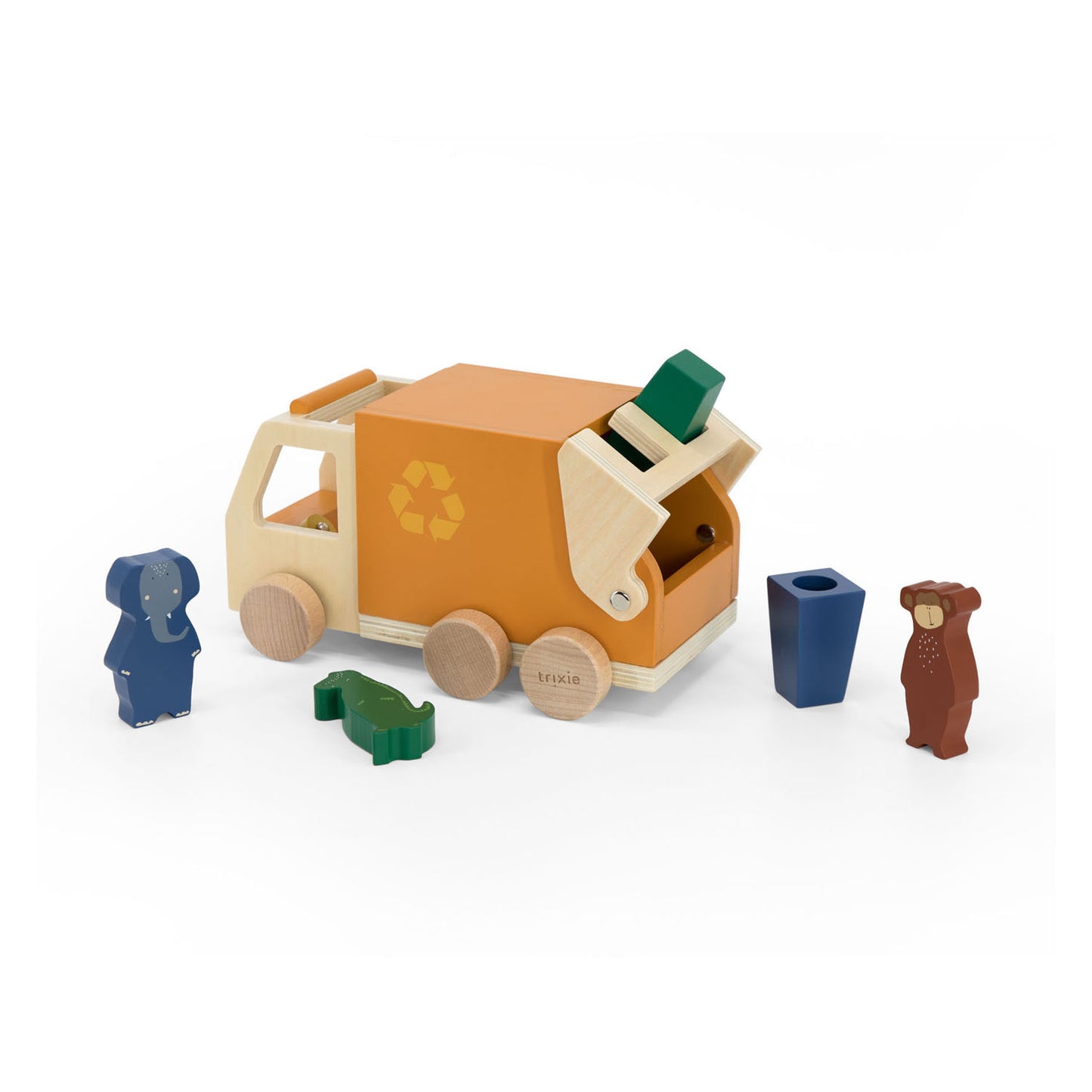 Trixie Wooden Animals Garbage Truck