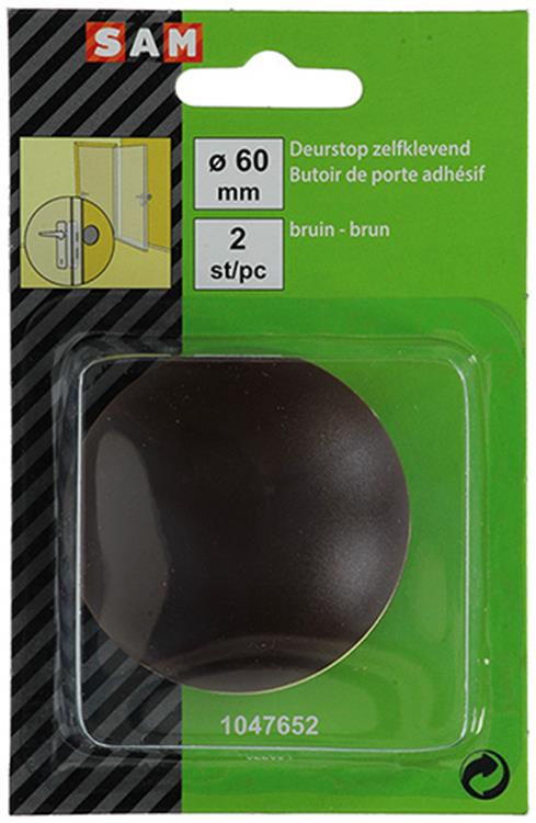 Mack 1047652 - fermaporta autoadesivo marrone ø 60 mm 2 pz | 6 pezzi