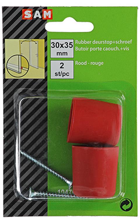 Mack 1047653 - gomma fermaporta + vite rossa 30 x 35 mm 2 pz | 6 pezzi