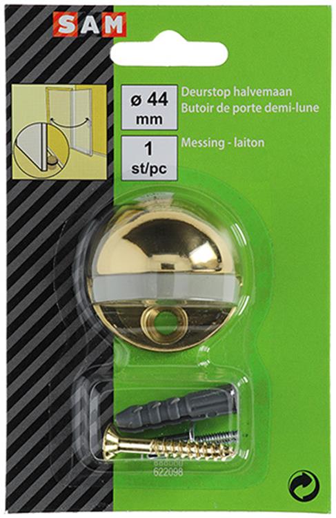 Mack 1047658 - deurstop halvemaan messing ø 44 mm 1 st pc | 6 stuks