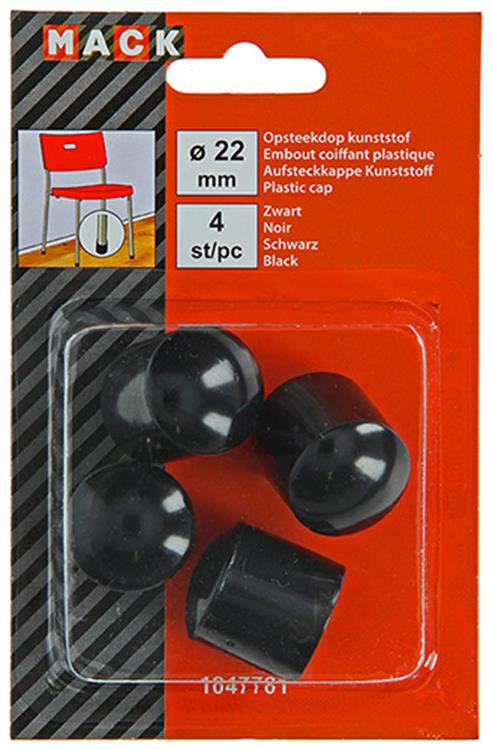 Mack 1047701 - tappo in plastica nero ø 22 mm 4 pz | 6 pezzi