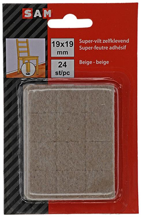 Mack 1047707 - superfeltro autoadesivo beige 19 x 19 mm 24 pz | 12 pezzi