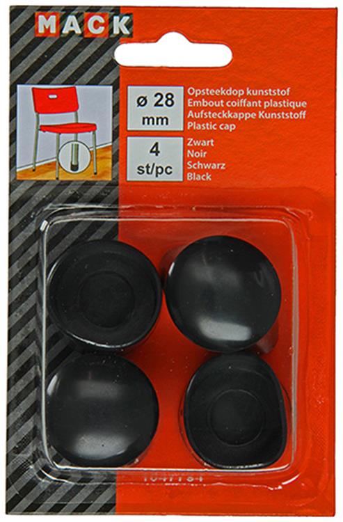 Mack 1047754 - tappo in plastica nero ø 28 mm 4 pz | 6 pezzi