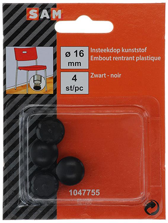 Mack 1047755 - tappo in plastica nero ø 16 mm 4 pz | 6 pezzi