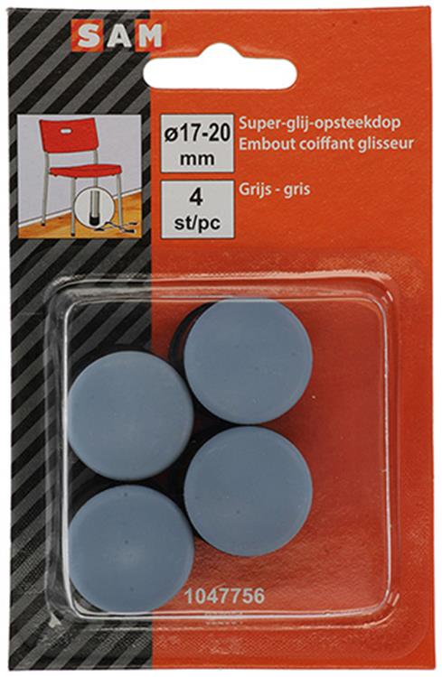 Mack 1047756 - tappo super scorrevole grigio ø 17 - 20 mm 4 pz | 6 pezzi