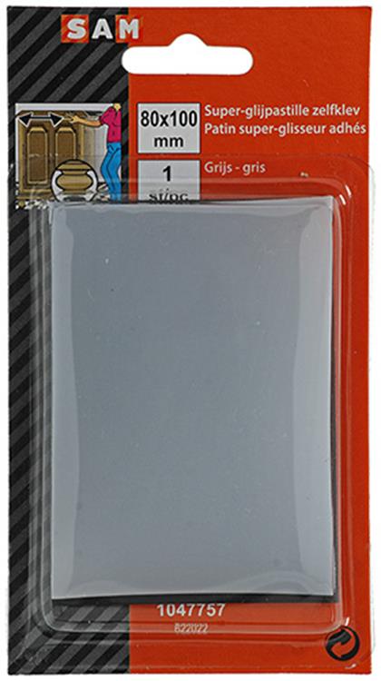Mack 1047757 - pastiglia super scorrevole autoadesiva grigia 70 x 100 mm 1 pz pz | 12 pezzi