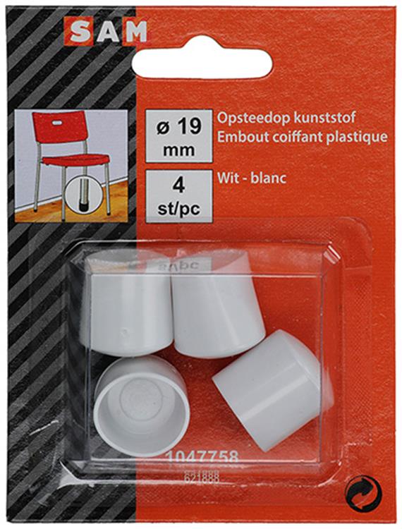 Mack 1047758 - tappo in plastica bianco ø 19 mm 4 pz | 6 pezzi