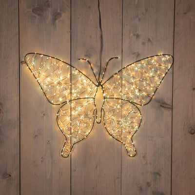 Anna's collection mariposa iluminada 43cm 600LED IP44 con función flash temporizador dimmer