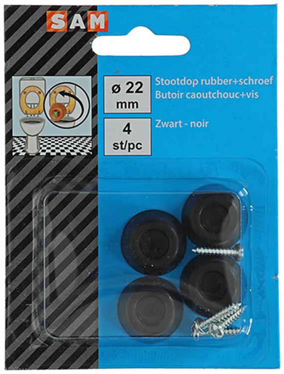 Mack 1047662 - tappo in gomma + vite nero ø 22 mm 4 pz | 6 pezzi