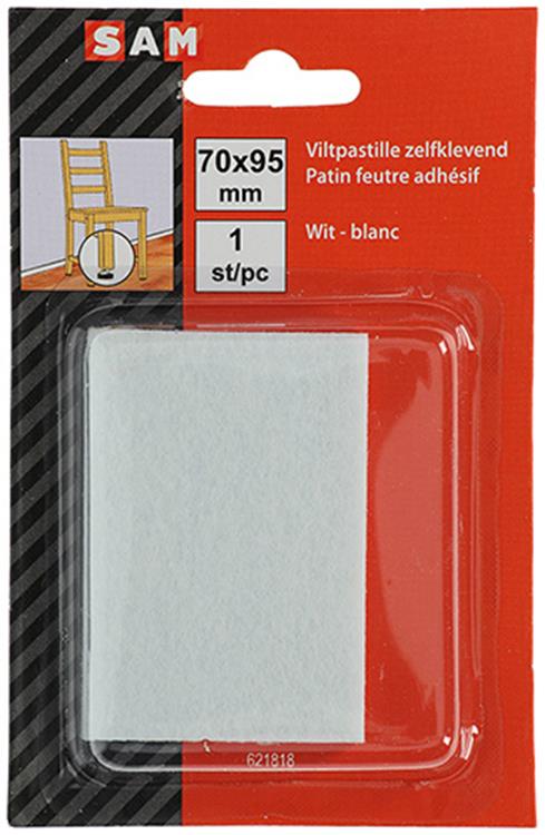 Mack 1047709 - pastiglia in feltro autoadesiva bianca 70 x 95 mm 1 pz pz | 12 pezzi
