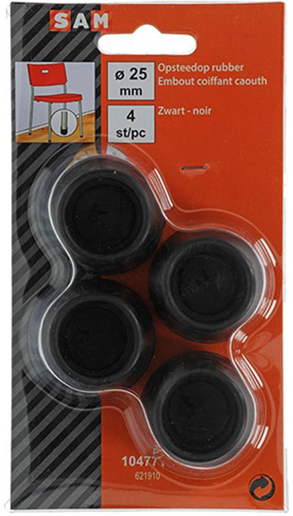 Mack 1047716 - tappo in gomma nero ø 25 mm 4 pz | 6 pezzi