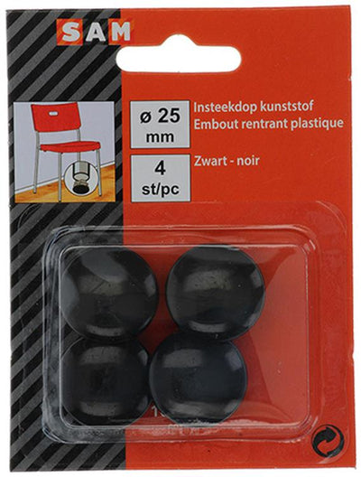 Mack 1047759 - tappo in plastica nero ø 25 mm 4 pz | 6 pezzi