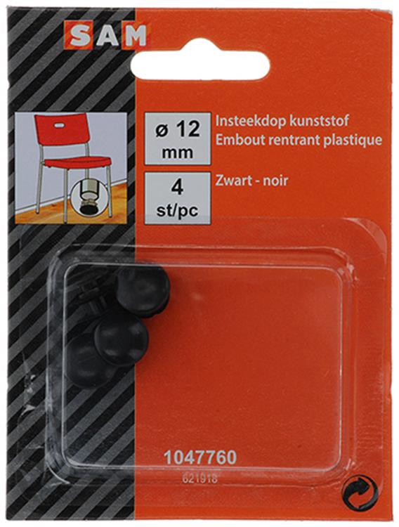 Mack 1047760 - tappo in plastica nero ø 12 mm 4 pz | 6 pezzi