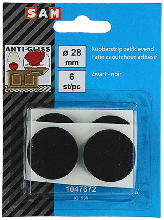 Mack 1047672 - striscia di gomma autoadesiva nera ø 28 mm 6 pz | 12 pezzi