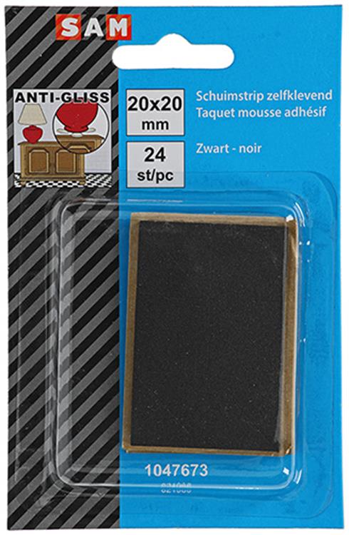 Mack 1047673 - striscia di schiuma autoadesiva nera 20 x 20 mm 24 pz | 6 pezzi