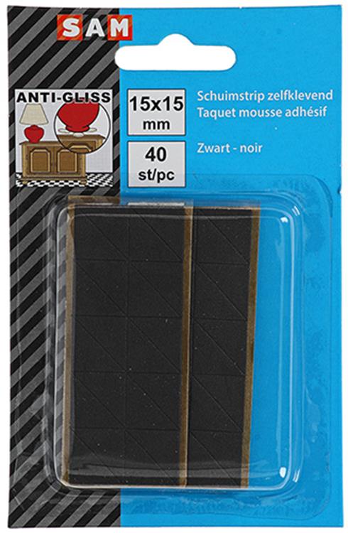 Mack 1047675 - striscia di schiuma autoadesiva nera 15 x 15 mm 40 pz | 6 pezzi