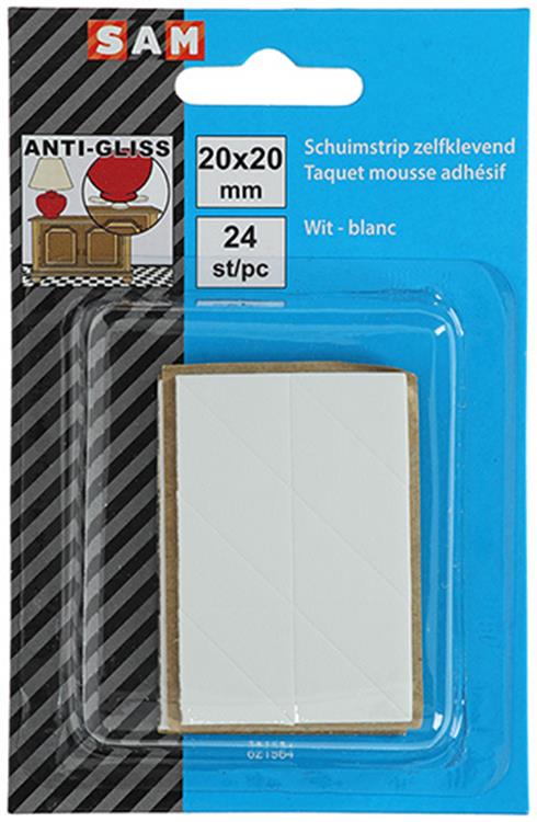 Mack 1047676 - striscia di schiuma autoadesiva bianca 20 x 20 mm 24 pz | 6 pezzi