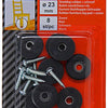 Mack 1047722 - stoeldop rubber + schroef zwart ø 23 mm 8 st pcs | 6 stuks
