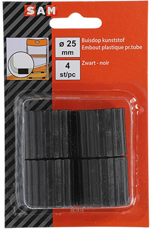 Mack 1047776 - tappo tubo plastica nero ø 25 mm 4 pz | 6 pezzi