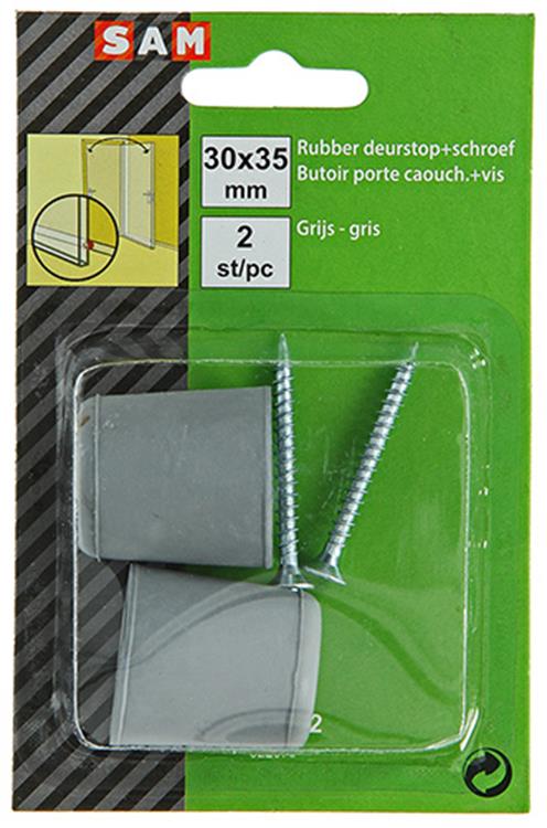 Mack 1047632 - gomma fermaporta + vite grigia 30 x 35 mm 2 pz | 6 pezzi