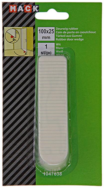 Mack 1047638 - deurwig rubber wit 100 x 25 mm 1 st pc | 6 stuks
