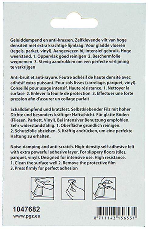 Mack 1047682 - pastiglia in feltro autoadesiva marrone ø 25 mm 12 pz | 12 pezzi